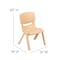 Flash Furniture Natural Plastic Stackable School Chair with 10.5" Seat Height, PK4 4-YU-YCX4-003-NAT-GG - alternate 2